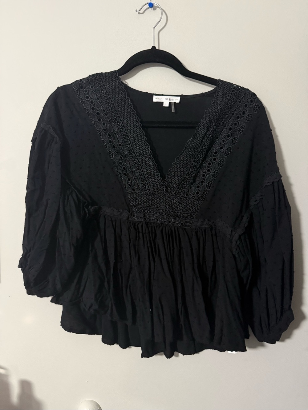 Free the Roses Black Lacey Top